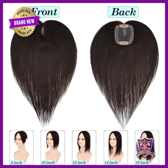 Real Human Hair Topper 150% Density Lace Base Clip-In Hair Extension main image 5